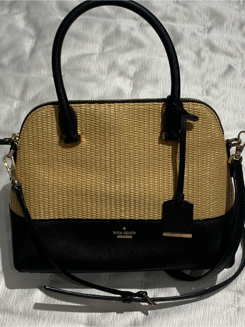 Kate Spade Cameron Street Straw Maise Handbag Top Handle/Crossbody Medium